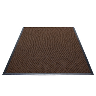 WaterHog Diamond | Commercial-Grade Entrance Mat with Rubber Border –  Indoor/Outdoor, Quick Drying, Stain Resistant Door Mat (Dark Brown, 6' x 6')