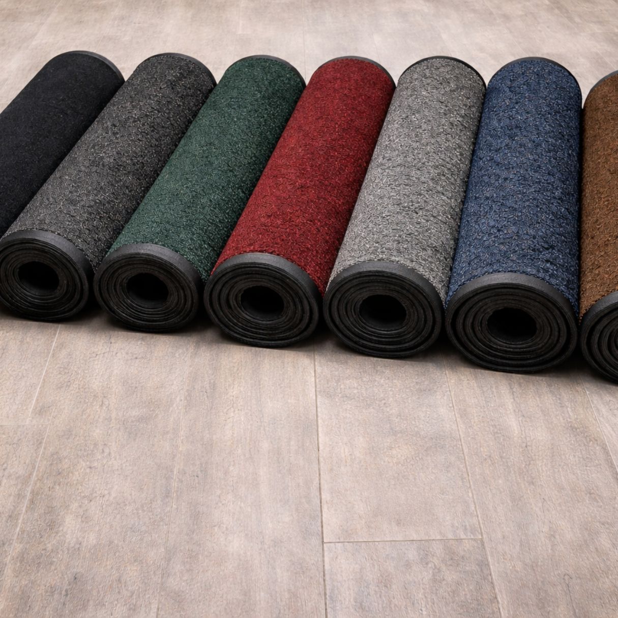 Classic Olefin Entrance Mats rolled up (1)