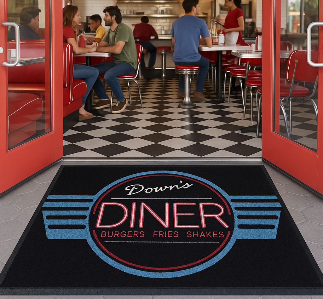 Traditional Classic logo mats – in use