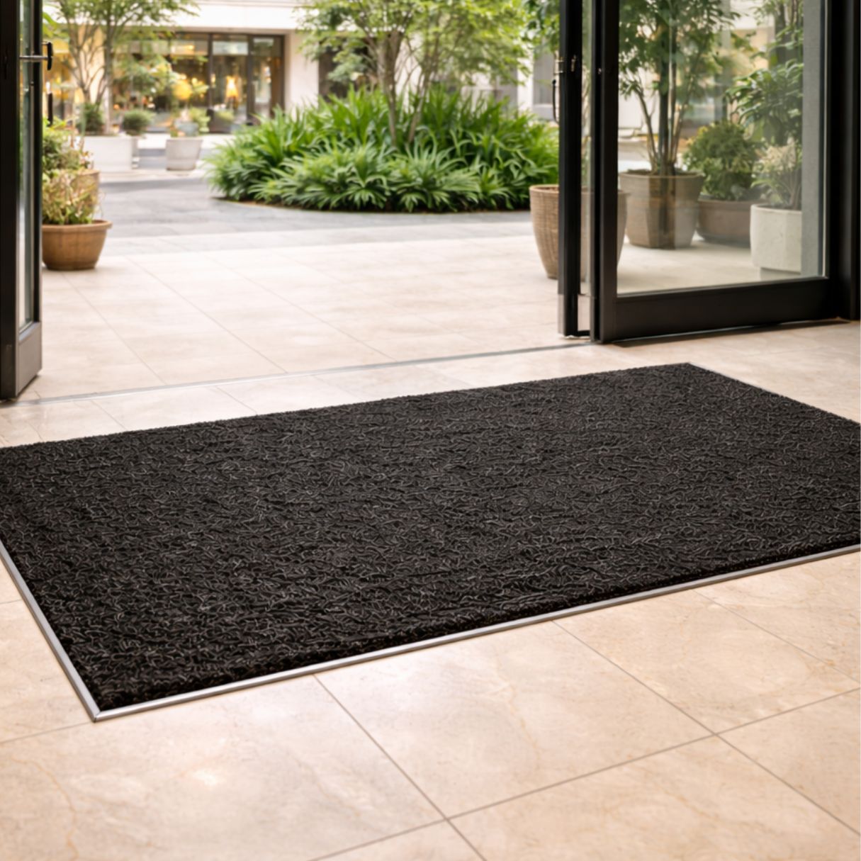 recessed coco mats in use – charcoal