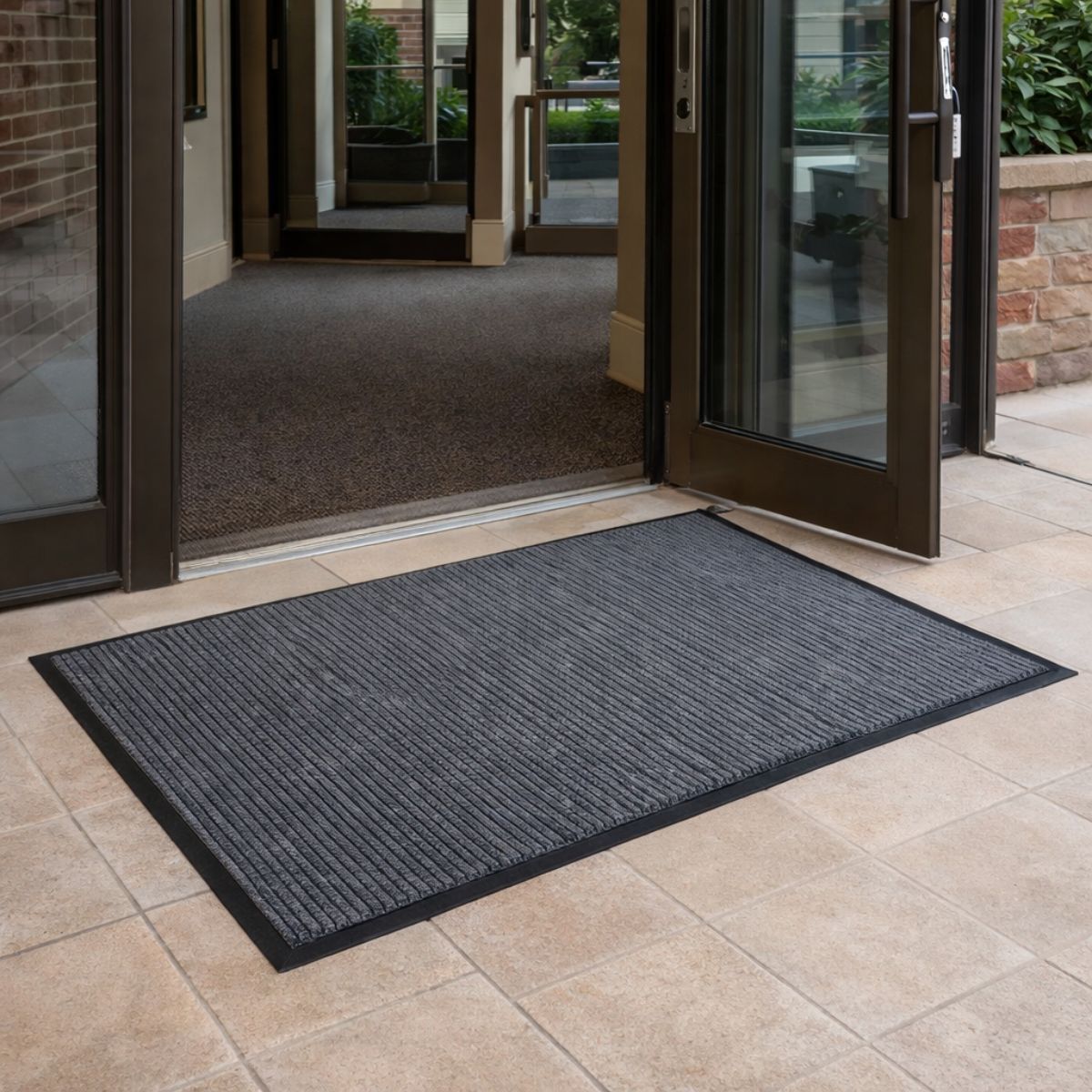 ribs entrance mat – in use – apartment complex