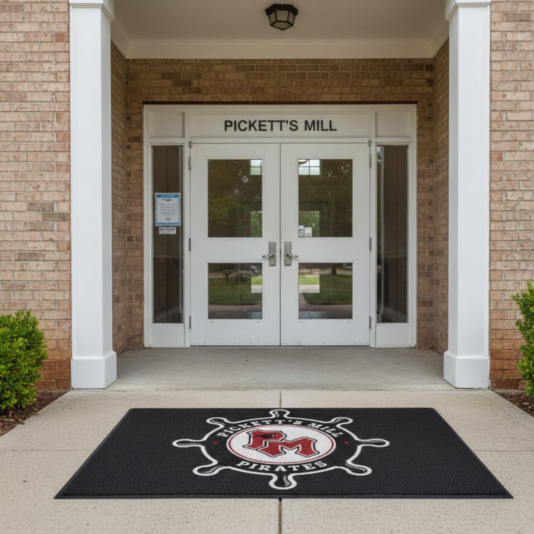 scraper-step-rubber-logo-mat-in-use