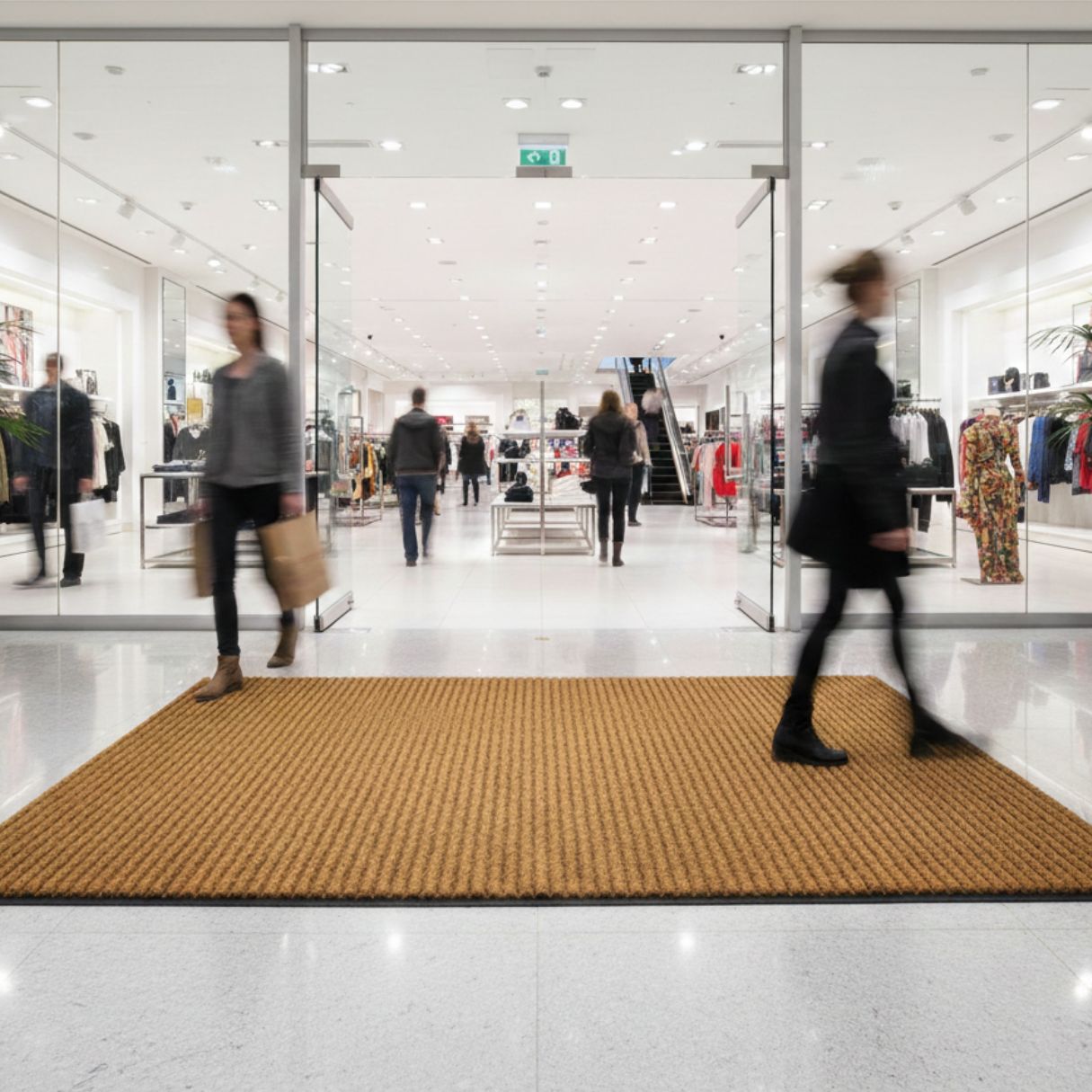 supreme brush entrance mats in use department store