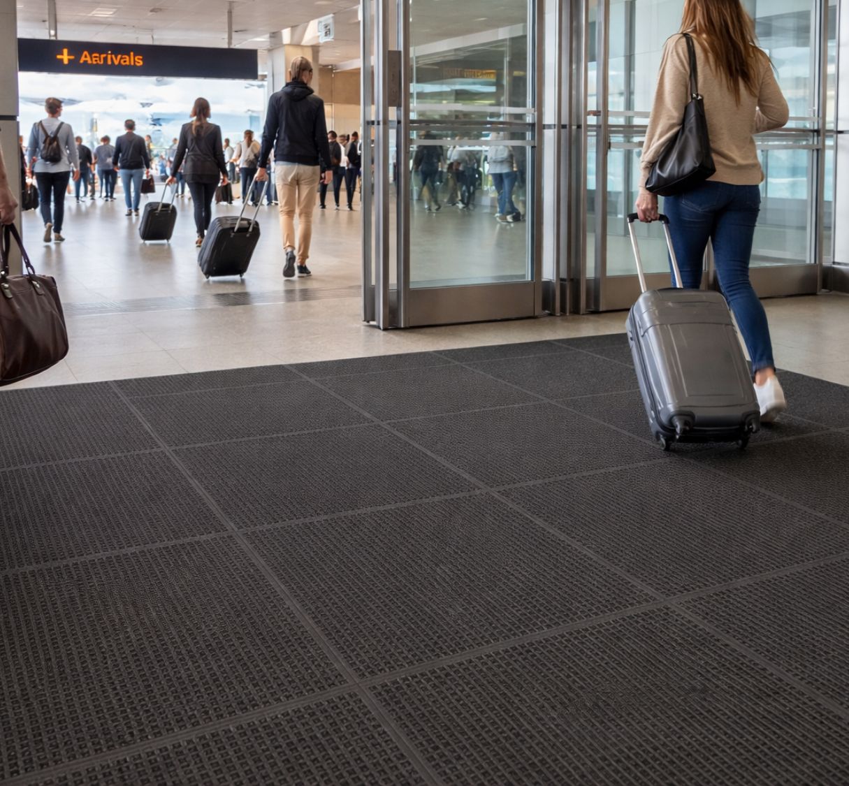 waterhog modular tiles in use – airport