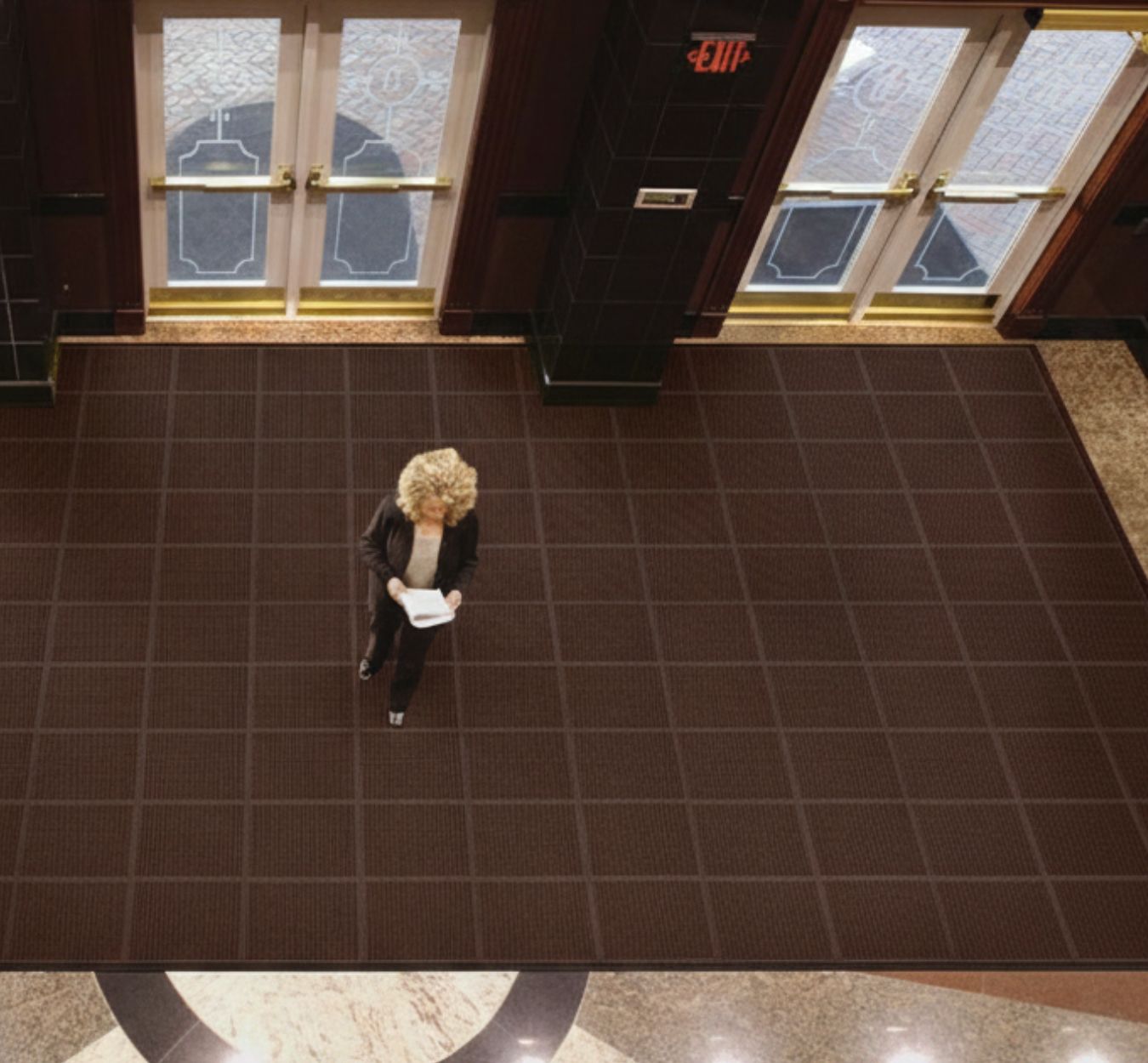 waterhog modular tiles in use – hotel entrance